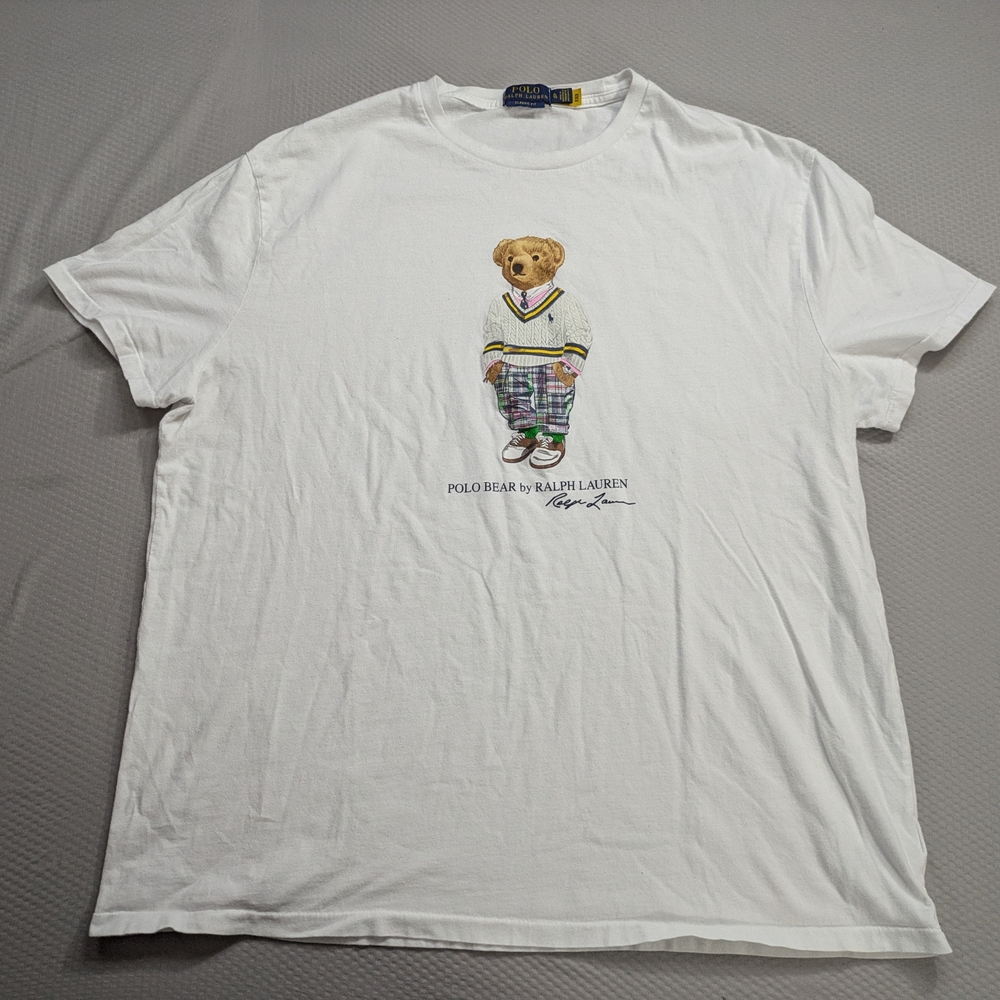 Polo By Ralph Lauren White Tee With Polo Bear - image 1